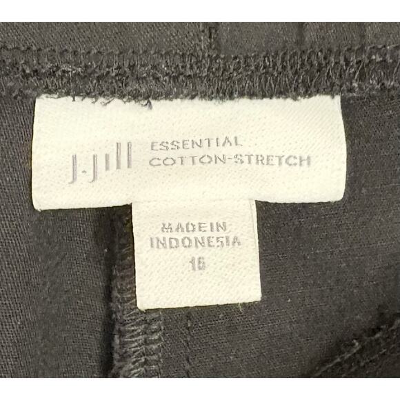 J Jill Black Essential Cotton Stretch Pull On Pants Size 16 Classic Minimalist - Picture 3 of 5